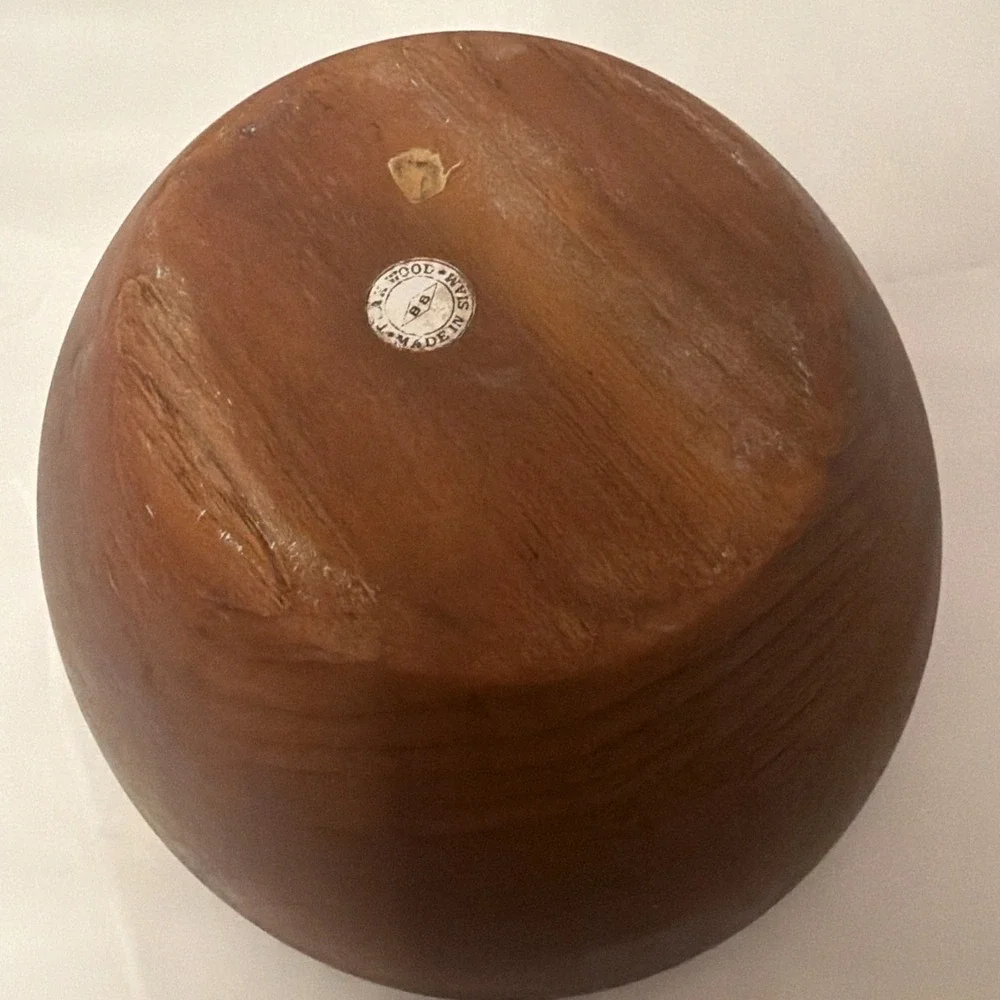 Vintage MCM  Solid‎ Teak Wood Salad Bowl  10